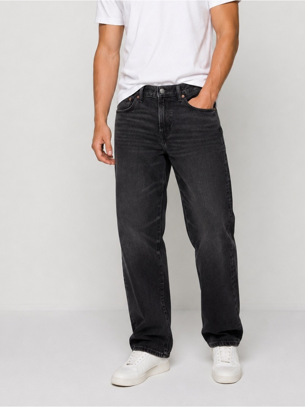 American Eagle Flex Jeans Men's 30 Black Wash Relaxed Straight‎